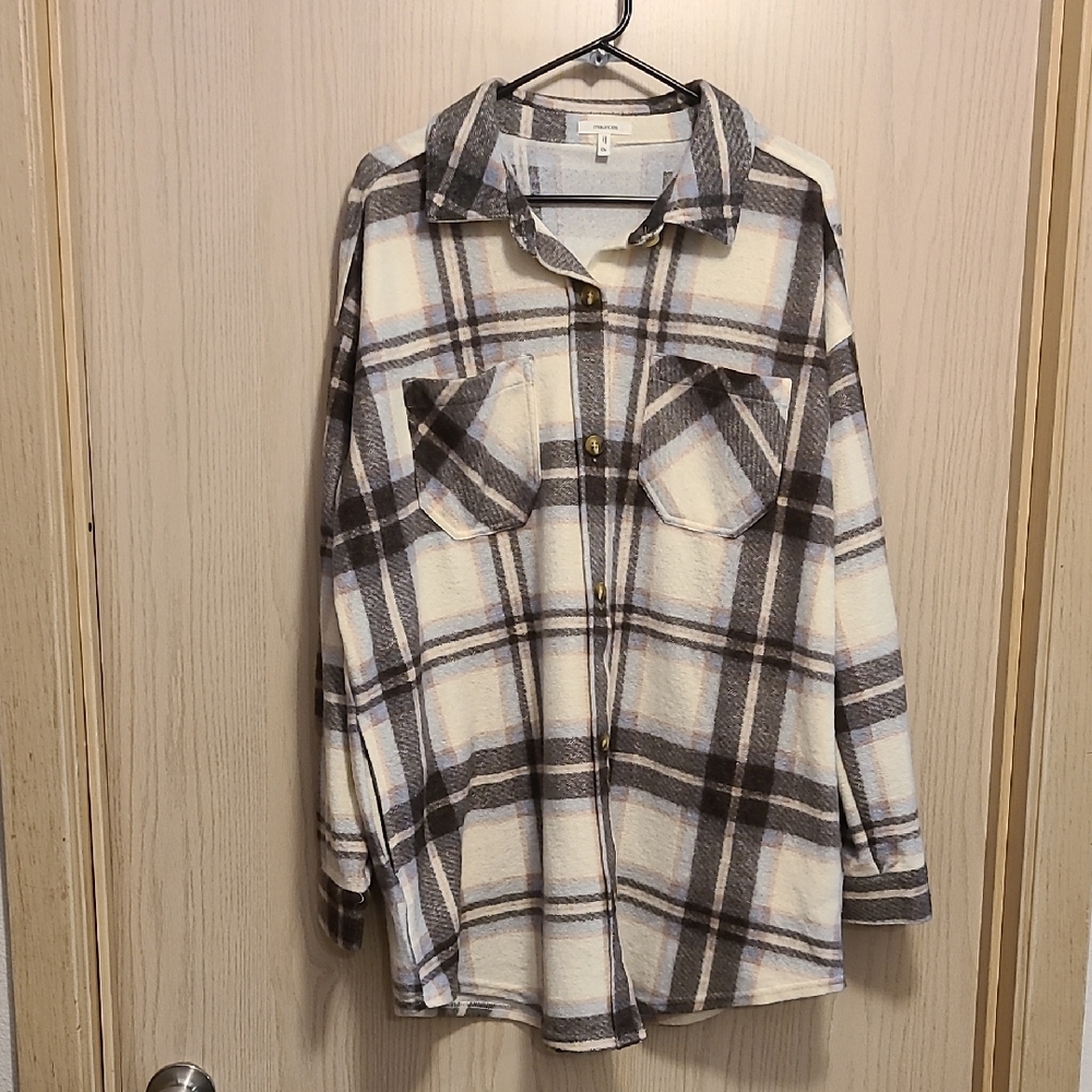 Maurices Plush Plaid Button Down